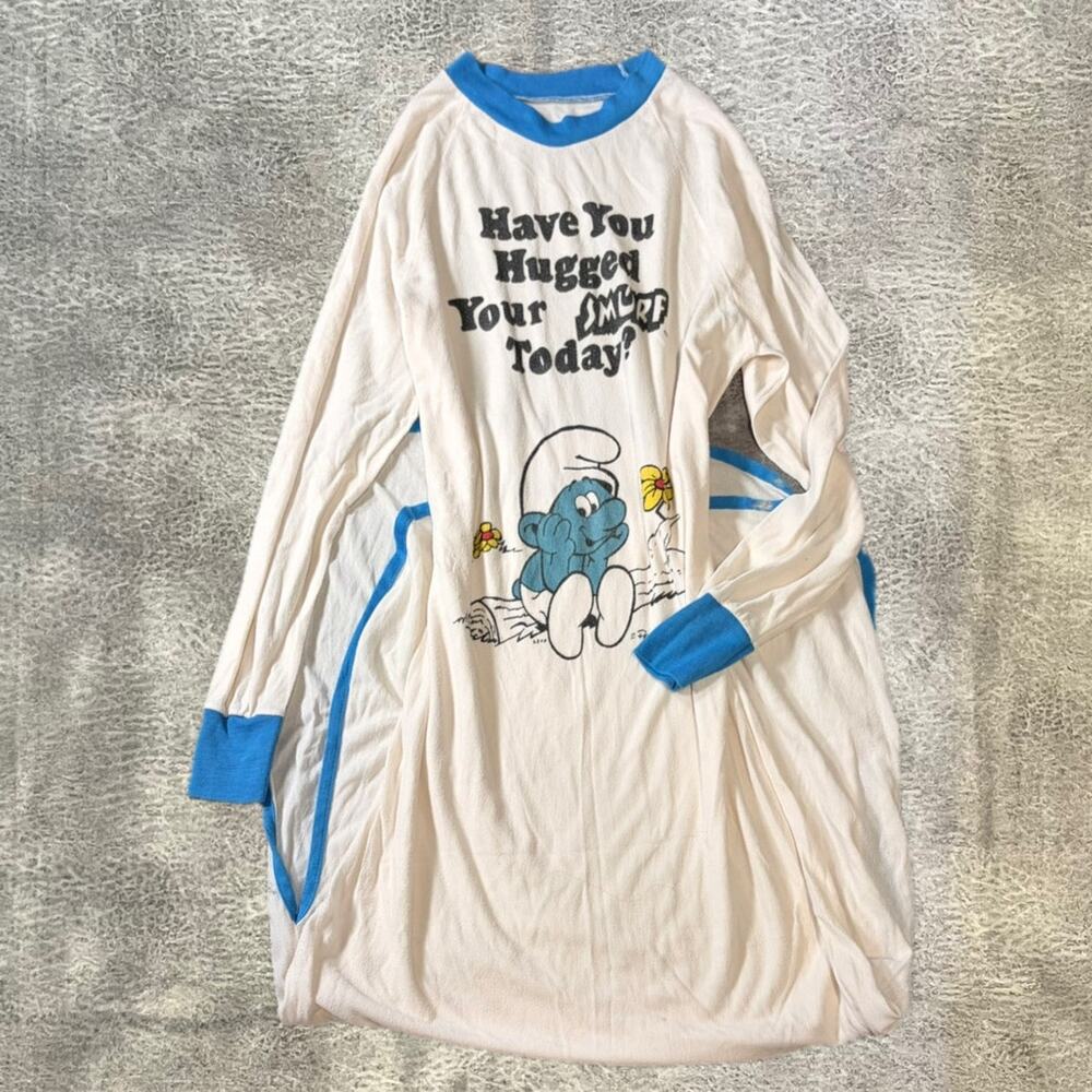 Smurf Graphic Ringer Long Night Shirt